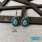 PENDIENTES VINTAGE GOTA TURQUESA HALO GOTA