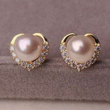 CLOU OREILLE VINTAGE PERLA PENDIENTES ORO