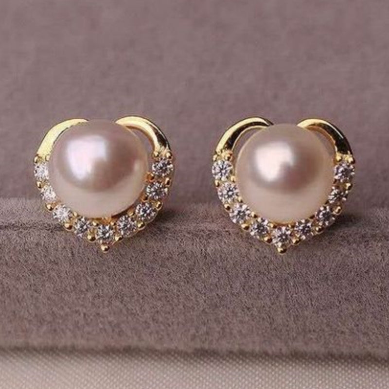 CLOU OREILLE VINTAGE PERLA PENDIENTES ORO