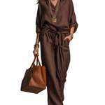 Effortless Tailored Tie-Waist Two-Piece Set