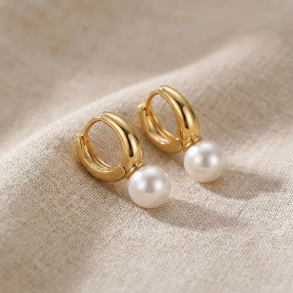 PENDIENTES UNIQUE DORADO PERLA