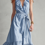 Refined Ruffle-Trim Wrap Maxi Dress