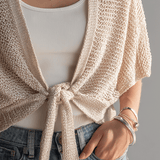 Relaxed Bohemian Tie-Front Knit Cardigan