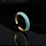 ANILLO ELEGANTE VINTAGE TURQUESA PLAQUÉ ORO