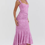 VESTIDO LARGO CON CORSET Y MODELADO ELEGANTE