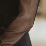 VESTIDO MINI NEGRO AJUSTADO CON PANEL DE MESH - VALERINA MARBELLA