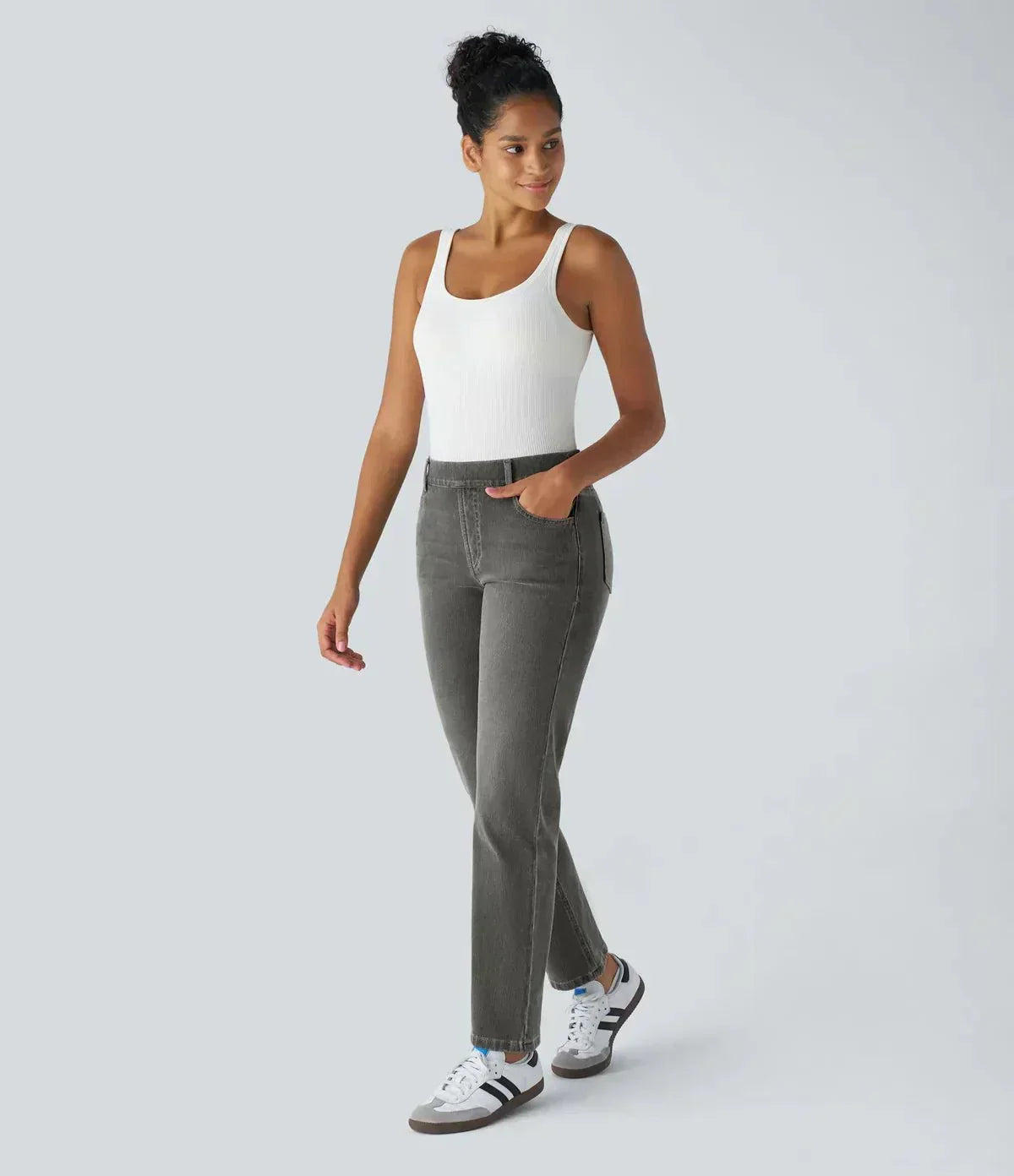 PANTALONES ELÁSTICOS Y CÓMODOS DE CINTURA ALTA