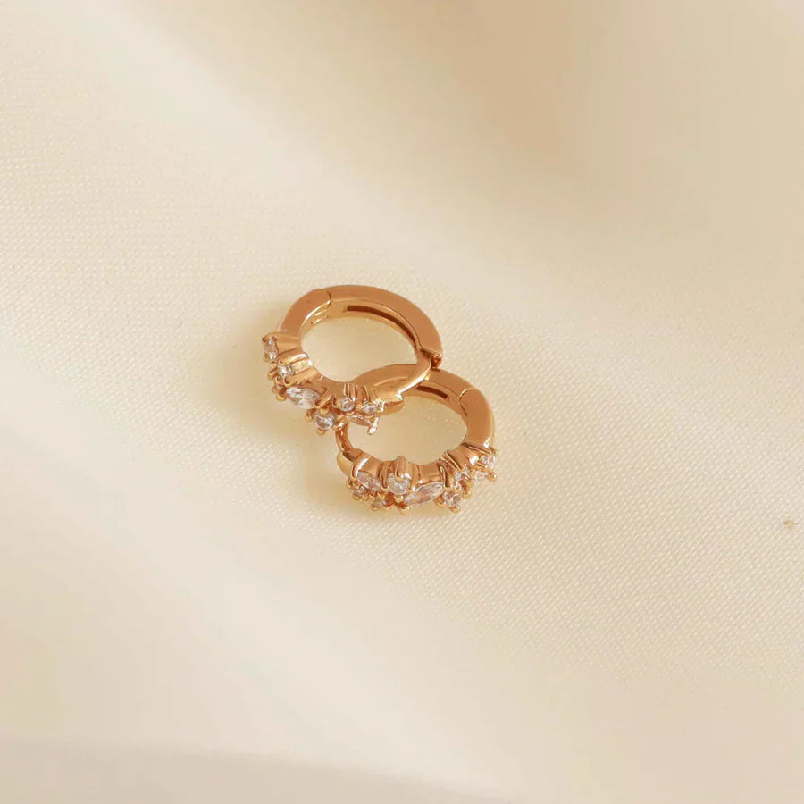 CRÉOLES MINI CRISTAL RACIMO | ORO