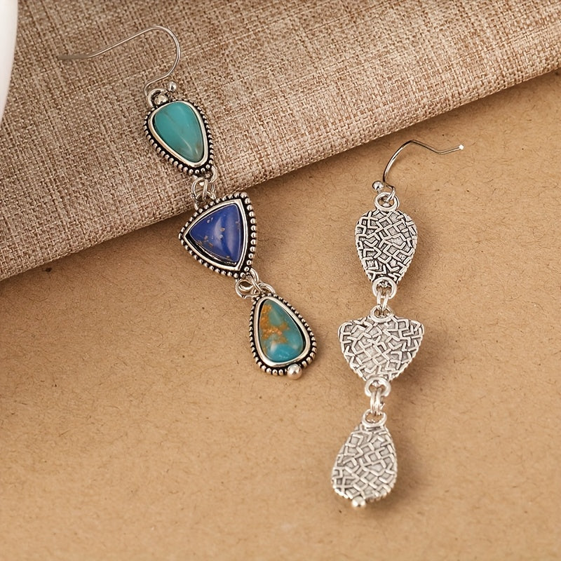 PENDIENTES FAIT MAIN SINTÉTICO LAPIS-LAZULI TURQUESA COLGANTE