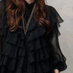 Bohemian Style Multi Layered Ruffle Top