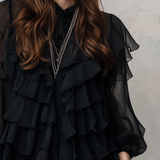 Bohemian Style Multi Layered Ruffle Top