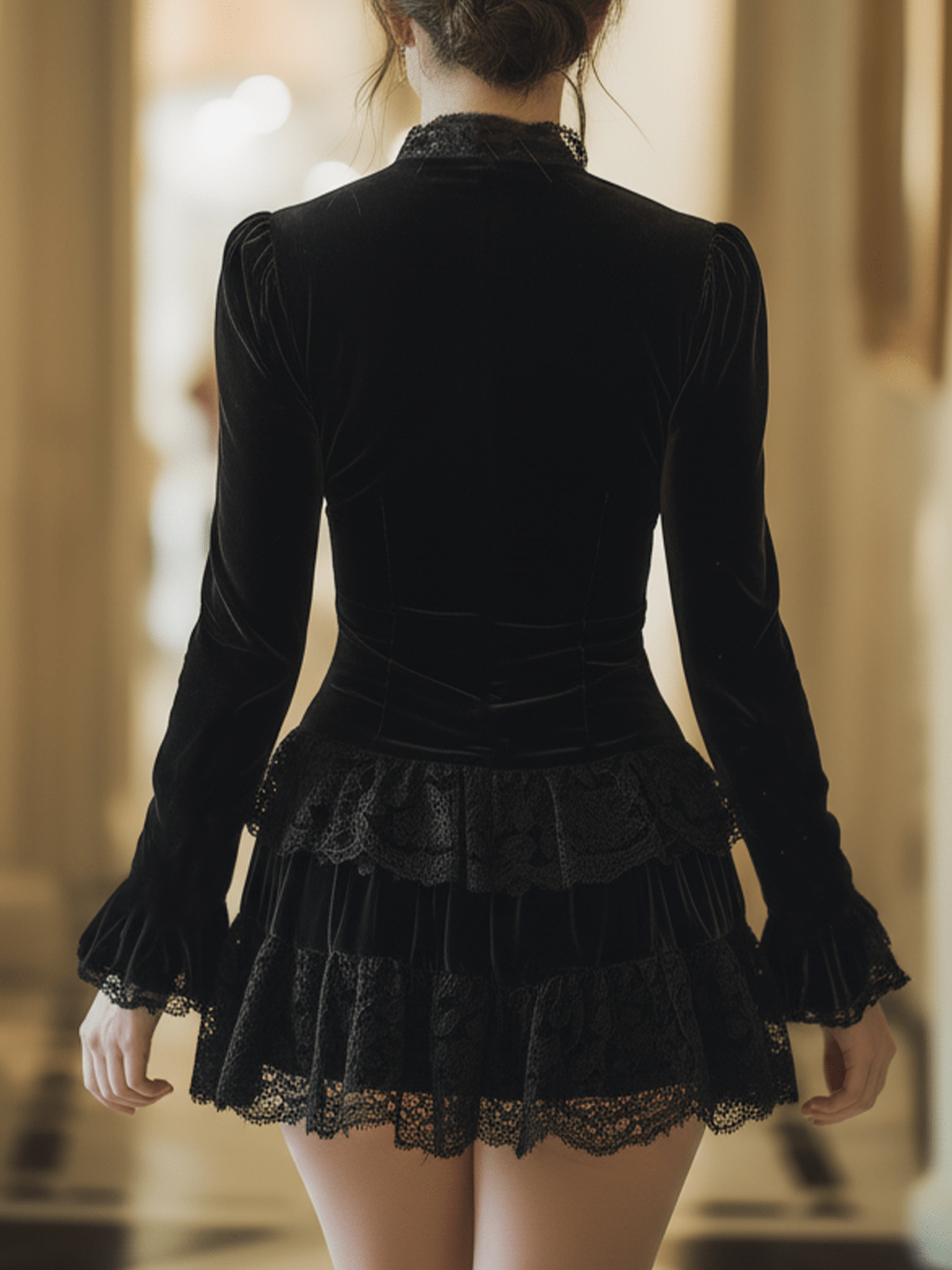 VESTIDO CORTO BODYCON DE TERCIOPELO - VALERINA MARBELLA