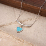 COLLAR BOHEMIO CORAZÓN EN FORME DE TURQUESA COLGANTE