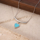 COLLAR BOHEMIO CORAZÓN EN FORME DE TURQUESA COLGANTE