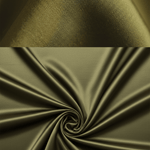 VESTIDO MINI DE SATÉN VERDE OLIVA CON ESCOTE EN V - VALERINA MARBELLA