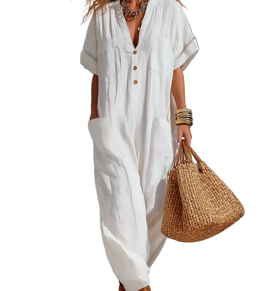 Effortless Striped Oversized Shirt Dress