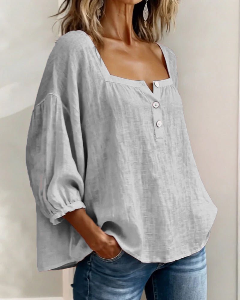BLUSA SENCILLA CON CUELLO CUADRADO - VALERINA MARBELLA