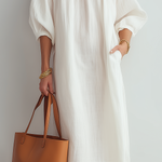 Effortless Cream Relaxed Midi Dress