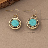PENDIENTES BOHEMIO MINIMALISTA TURQUESA REDONDO GOTA