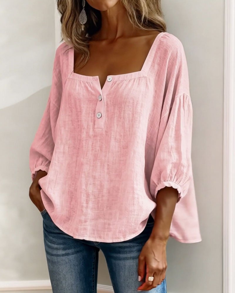 BLUSA SENCILLA CON CUELLO CUADRADO - VALERINA MARBELLA