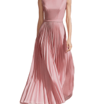 VESTIDO MAXI ROSA EMPOLVADO CON CUERPO ESTRUCTURADO - VALERINA MARBELLA