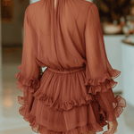 VESTIDO MINI DE GASA TRANSPARENTE ROJO - VALERINA MARBELLA