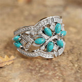 ANILLO VINTAGE BOHEMIO TURQUESA FLEURS LIANES