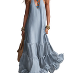 Elevated Deep V-Neck Tiered Maxi Dress