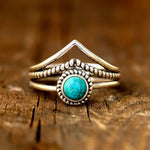 ANILLO STERLING PLATA REDONDO TURQUESA APILABLE
