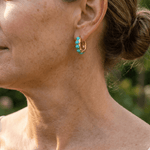 PENDIENTES AUDACIEUX TURQUESA PIERRE SCULPTÉ ARO