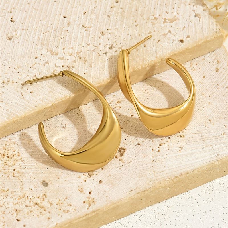 PENDIENTES SCULPTÉ CROISSANT ARO | ORO