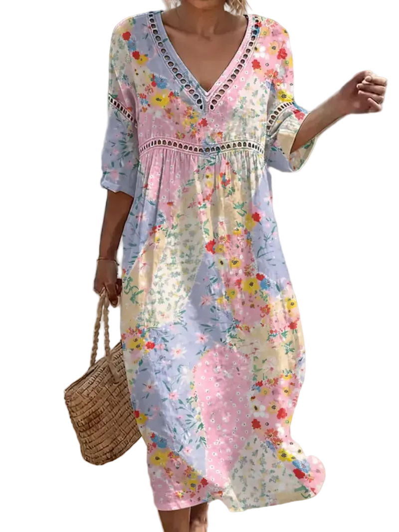 Clara Waverly™ | Floral Patchwork Dress