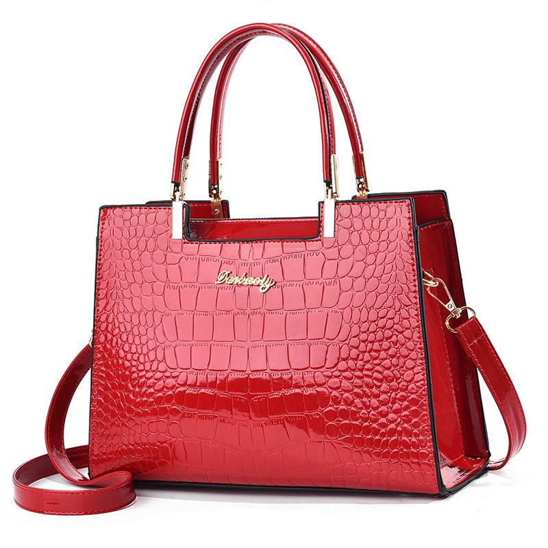 BOLSO DE MANO CON EFECTO COCODRILO BRILLANTE - VALERINA MARBELLA