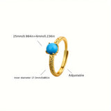 ANILLO ELEGANTE LISSE TURQUESA PIERRE PRECIOSA DORADO SORTIJA