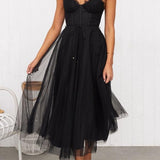 Modern-day Princess Chiffon Suspenders Party Maxi Dress