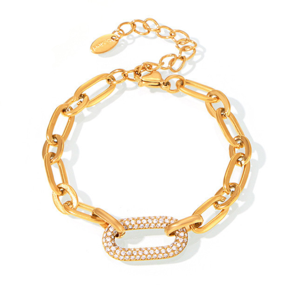 CONJUNTO PAVÉ IMPOSANT CADENA MAILLON JOYAS | ORO