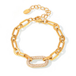 CONJUNTO PAVÉ IMPOSANT CADENA MAILLON JOYAS | ORO