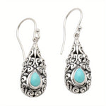 PENDIENTES VINTAGE GOTA TURQUESA PLATA PLAQUÉ GOTA
