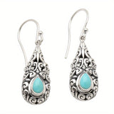 PENDIENTES VINTAGE BOHEMIO STYLE TURQUESA FILIGRANE GOTA