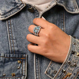 ANILLO VINTAGE BOHEMIO TURQUESA FLEURS LIANES