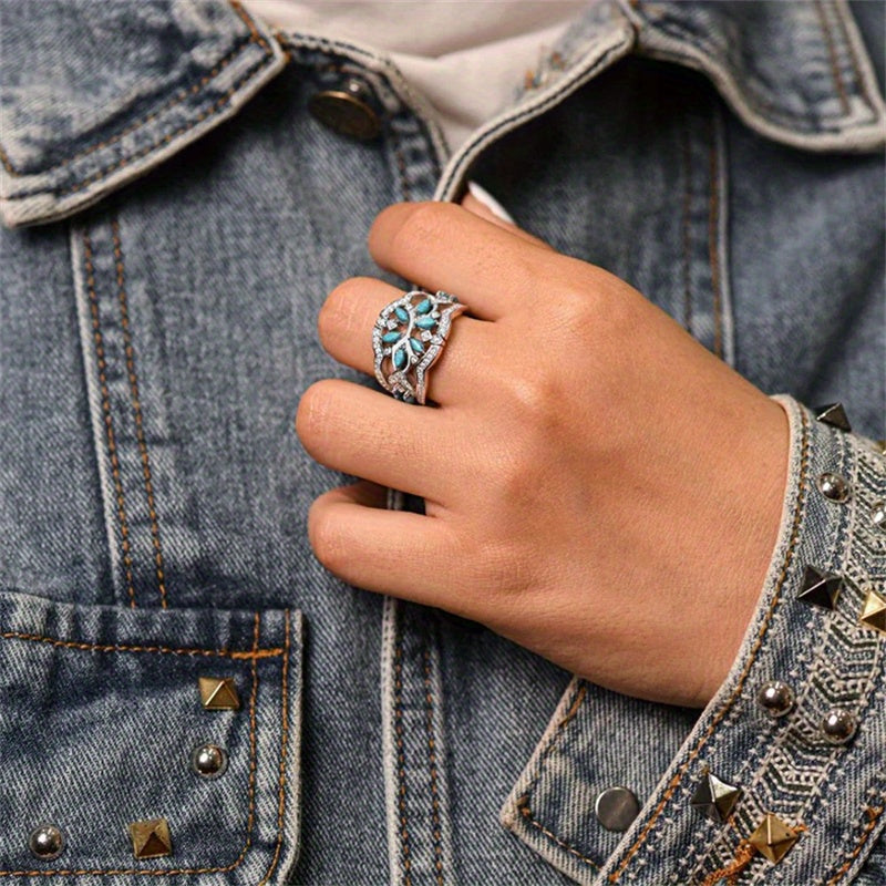 ANILLO VINTAGE BOHEMIO TURQUESA FLEURS LIANES
