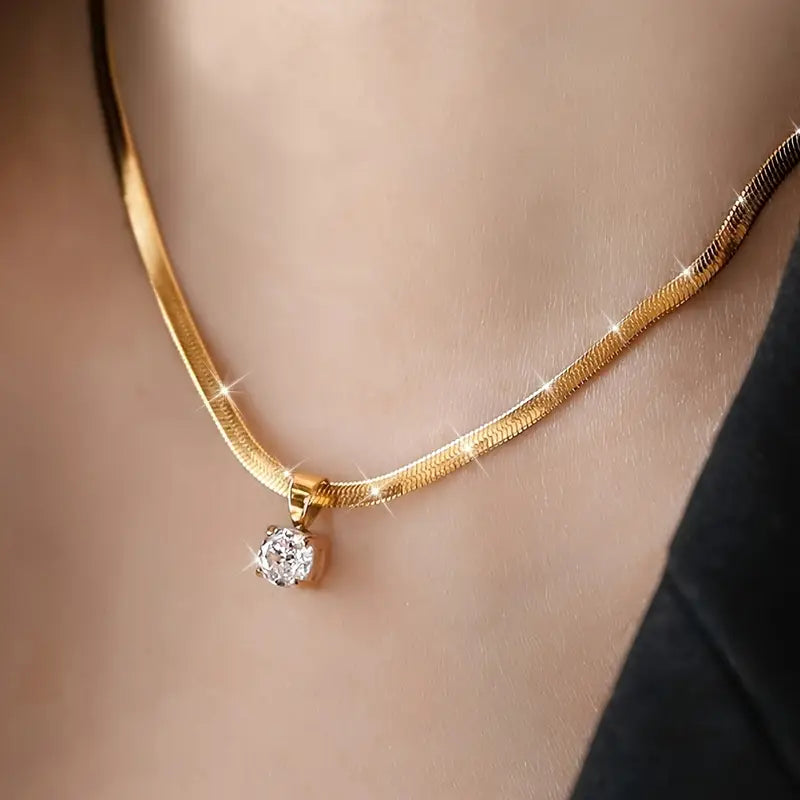 COLLAR ELEGANTE STRASS COLGANTE | ORO