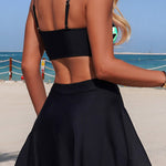 Floral Print U-Neck Spaghetti Strap Two-Piece Stretch Bikini Swimsuit