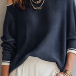 Chic Cold-Shoulder Ribbed Knit Top