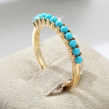 ANILLO BOHEMIO TURQUESA PERLÉ PLAQUÉ ORO SORTIJA