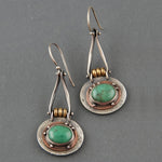 PENDIENTES TURQUESA MIXTO MÉTAL ARTISANAL GOTA