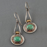 PENDIENTES TURQUESA MIXTO MÉTAL ARTISANAL GOTA