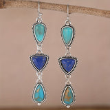 PENDIENTES FAIT MAIN SINTÉTICO LAPIS-LAZULI TURQUESA COLGANTE