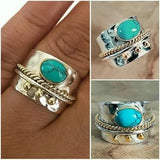 ANILLO ELEGANTE TURQUESA LARGE SORTIJA