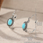 PENDIENTES VINTAGE RÉTRO STYLE ALLONGÉ TURQUESA REDONDO SPLICING